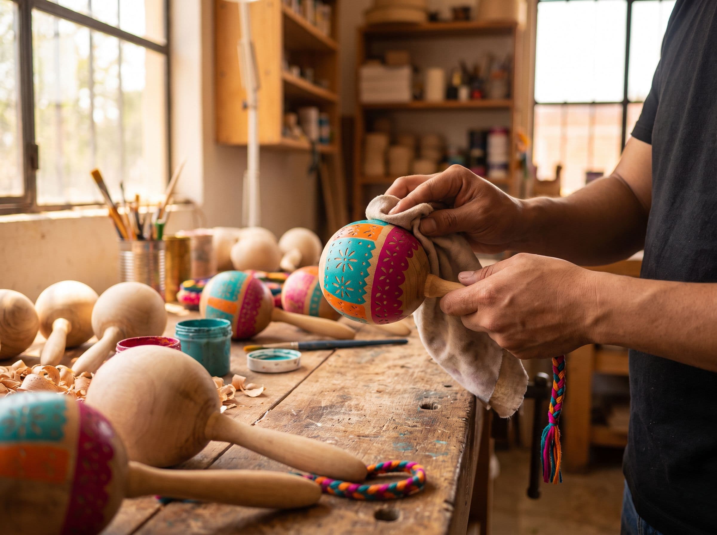 Ambiance festive avec des maracas colorées