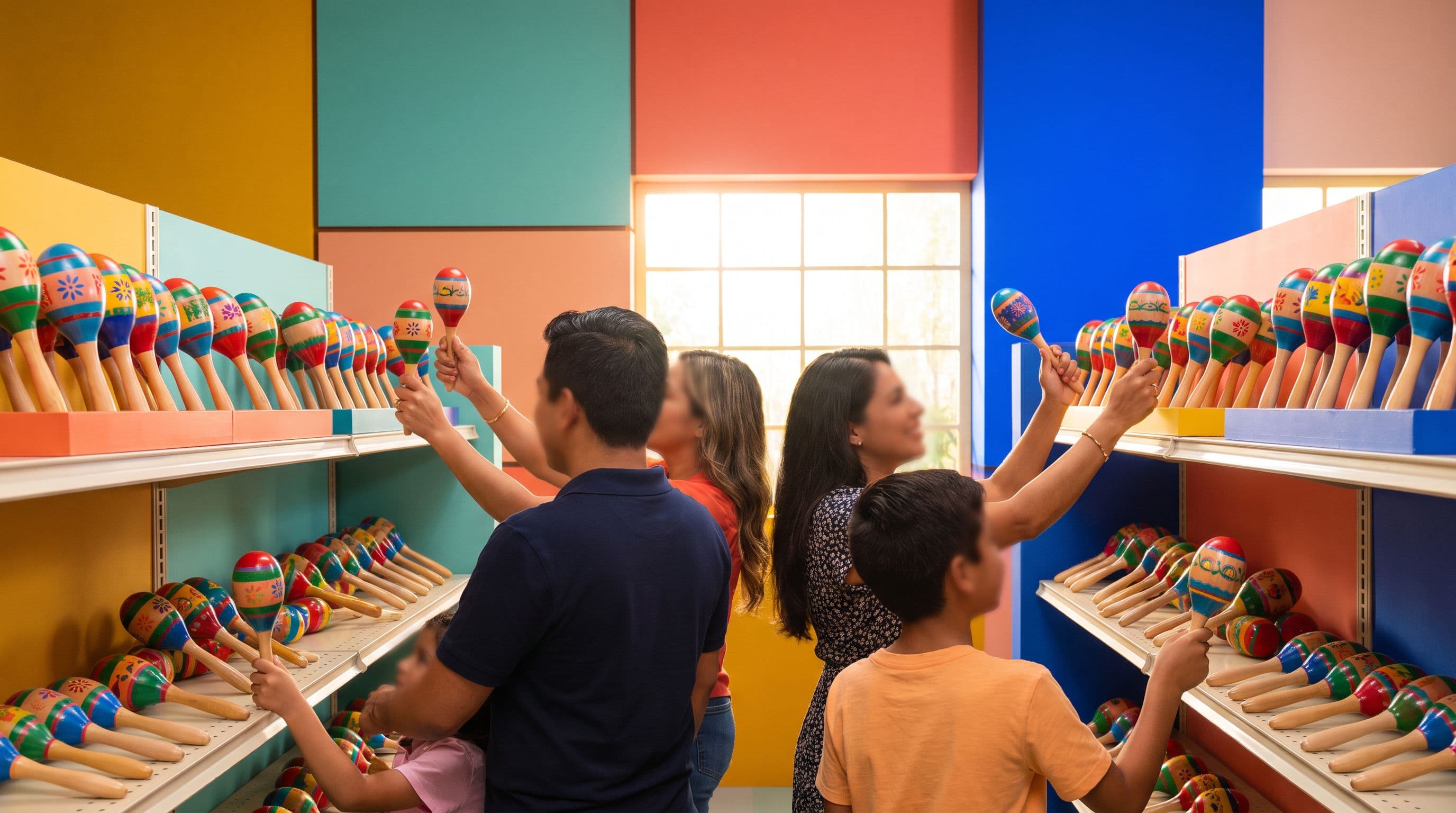 Maracas colorées prêtes à faire du bruit